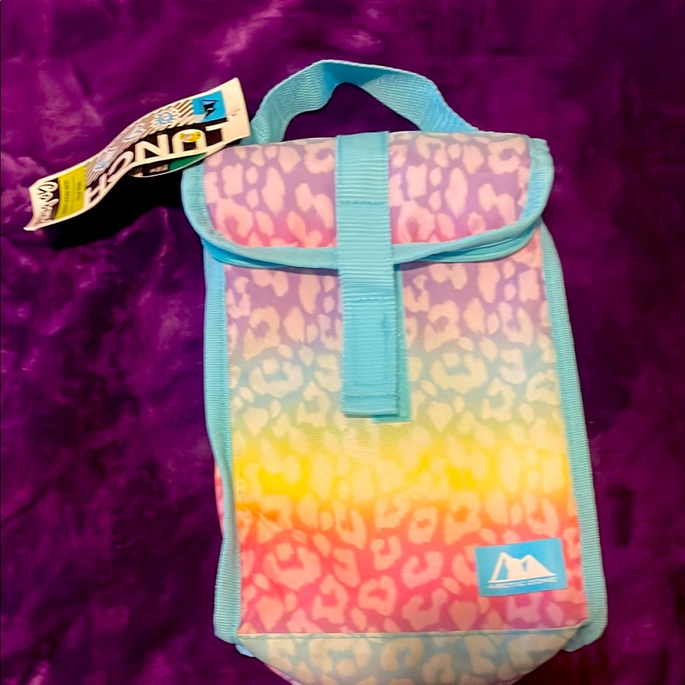 Pink and Yellow Mini Backpack with Leopard Print